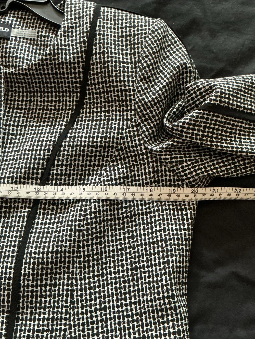Karl Lagerfeld Black & White Tweed Jacket with Unique Silver Buttons - Picture 7 of 8